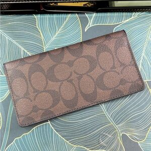 Coach Signature Brown Checkbook Monogram Design
